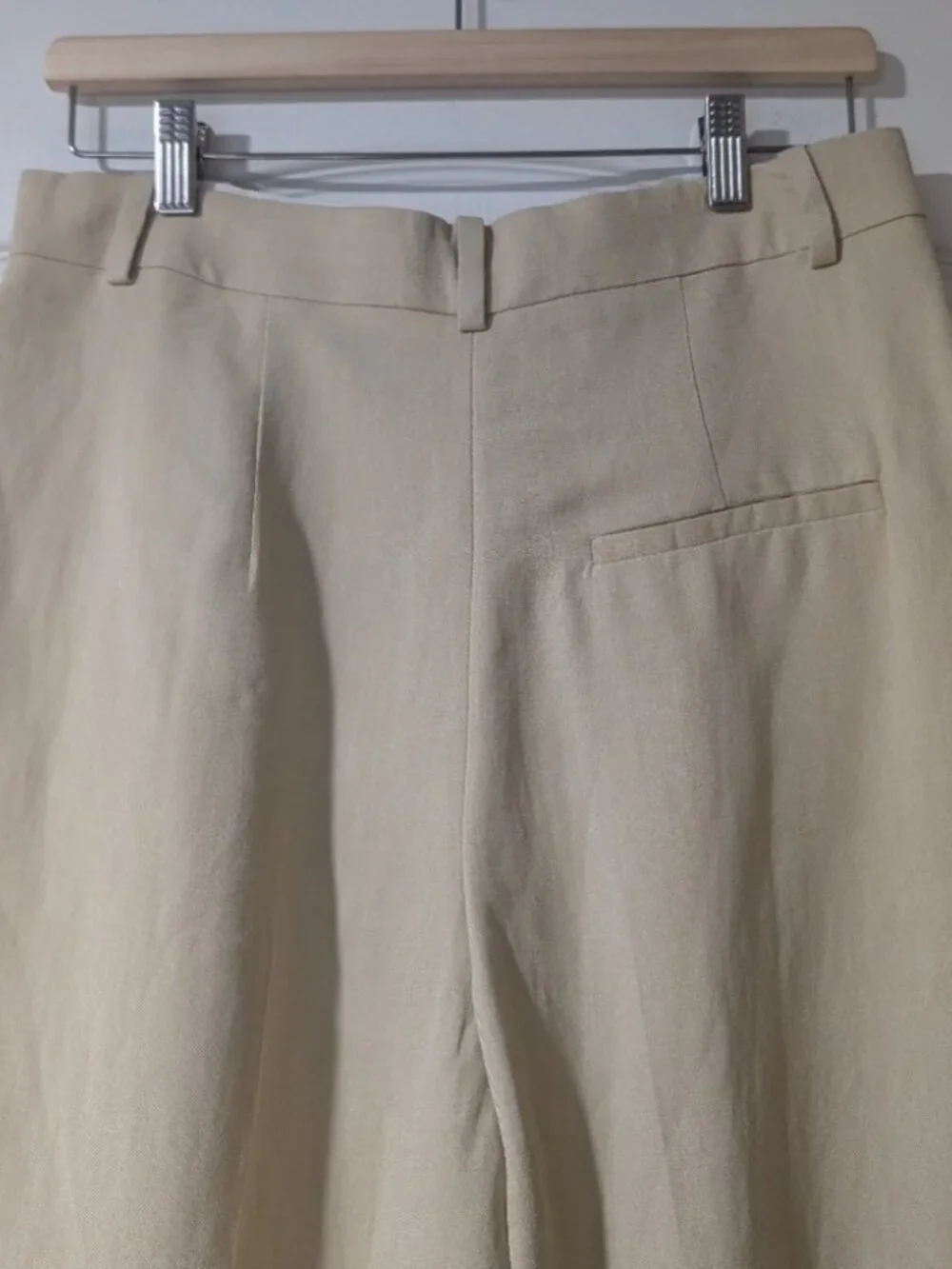 NEW COS | Relaxed Linen-Blend Wide-Leg Trousers in Beige (38, US 6)